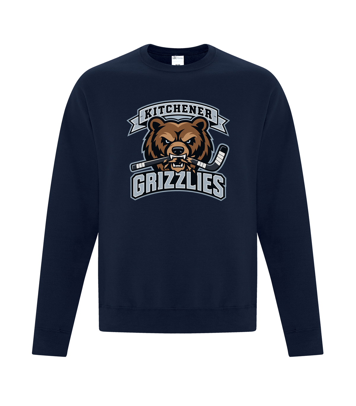 Kitchener Grizzlies Crewneck Sweatshirt - Front & Back Graphics