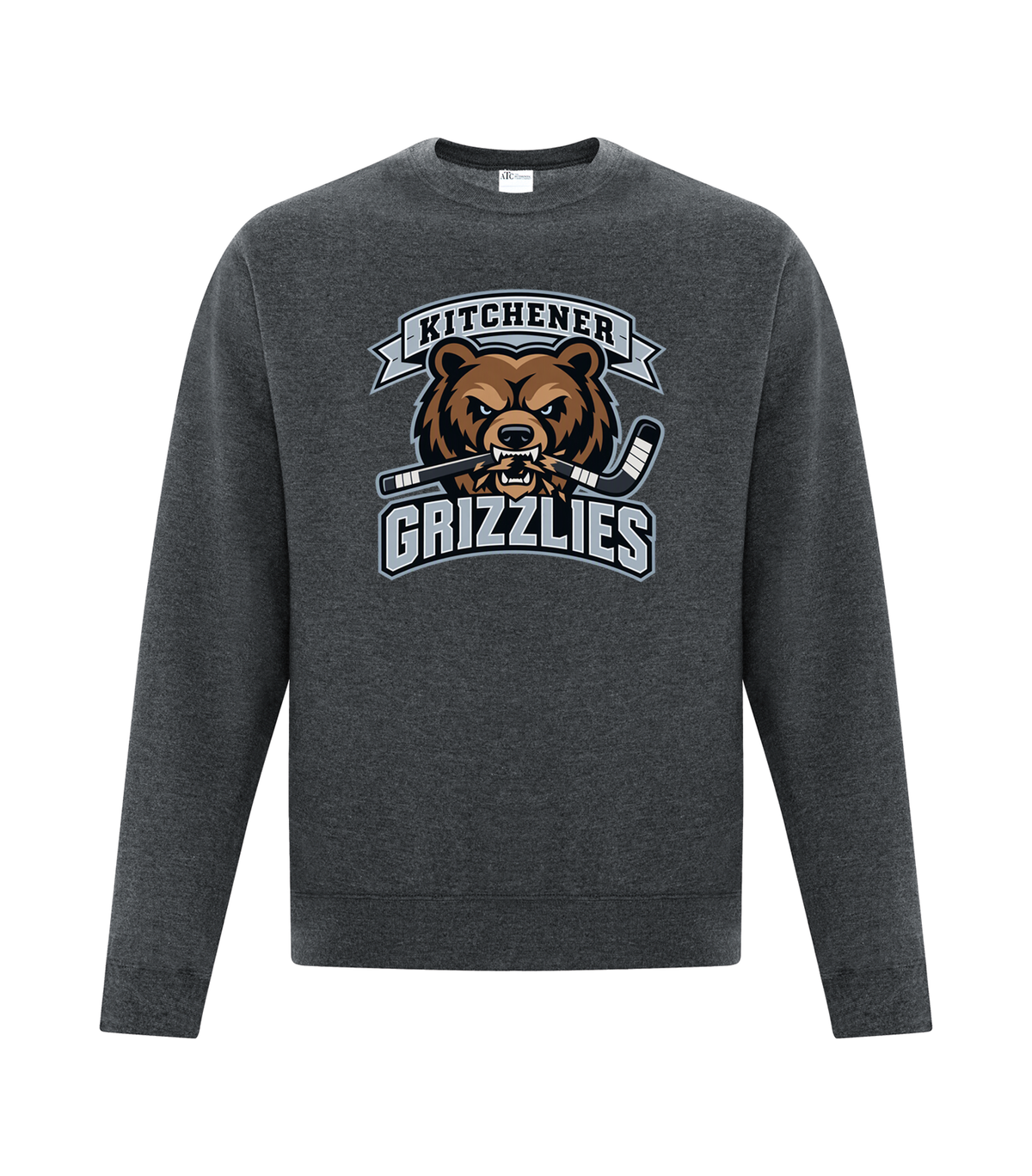 Kitchener Grizzlies Crewneck Sweatshirt - Front & Back Graphics